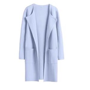 Amazon Light Blue Open-Front Long Jacket Cardigan